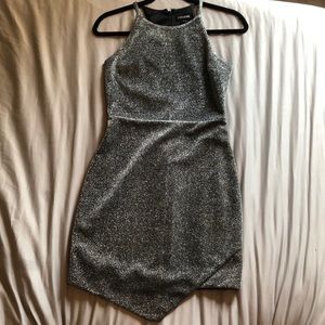 Express silver shimmer cocktail dress